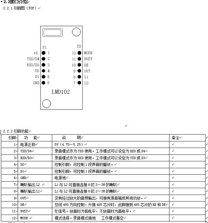 485语音？長MD102接口说明